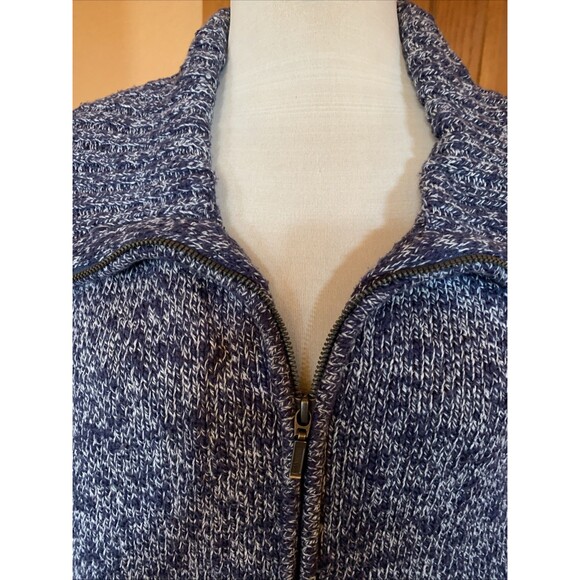 LL Bean Women's Sz XL Full Zip Cardigan Sweater Navy Preppy Old Money Classic - Picture 3 of 13